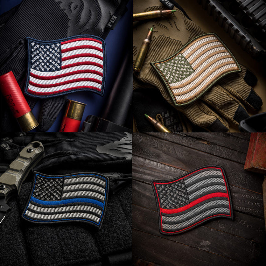 Displaying Us Flag Patches On Arm USA Patch Flag On Soldiers Arm. US